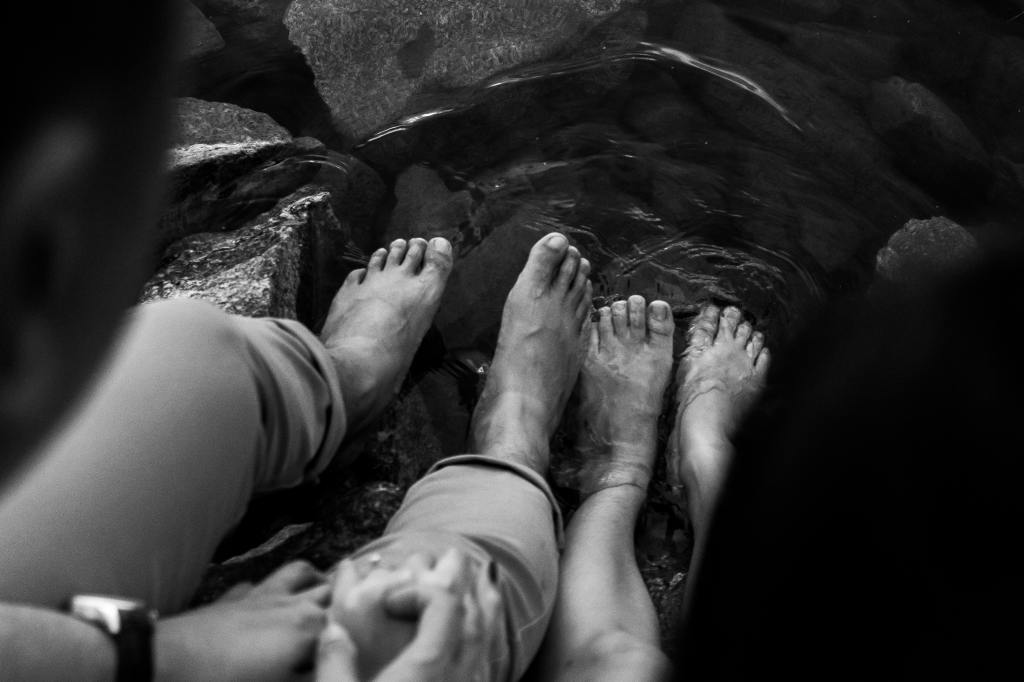 Feet in water